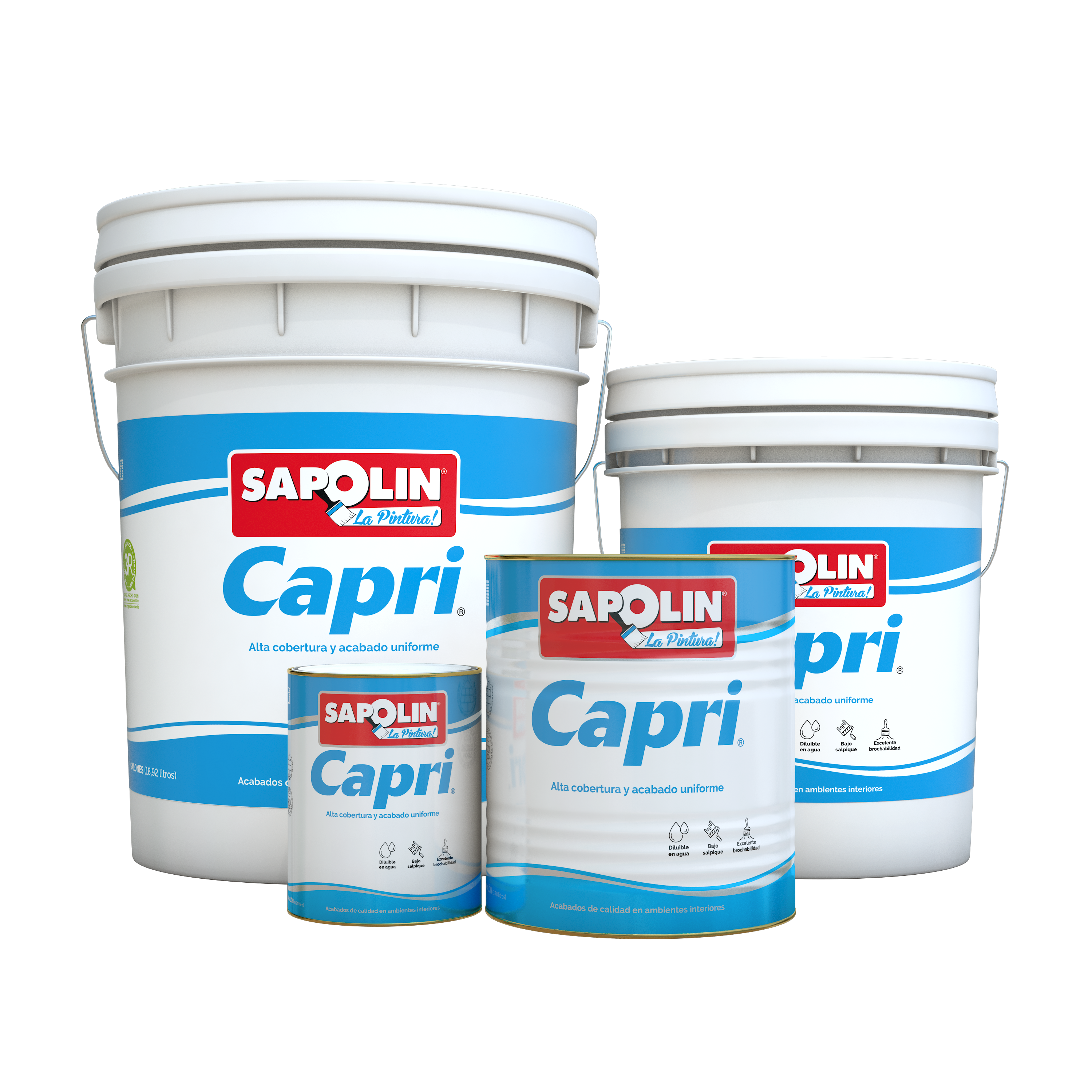 Vinilo Capri Sapolín, pintura vinil-acrílica base agua Tipo 2 para interiores, acabado mate